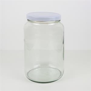 Opbevaringsglas 1,7 liter – dekorativt glas med hvidt skruelåg til fermentering og syltning